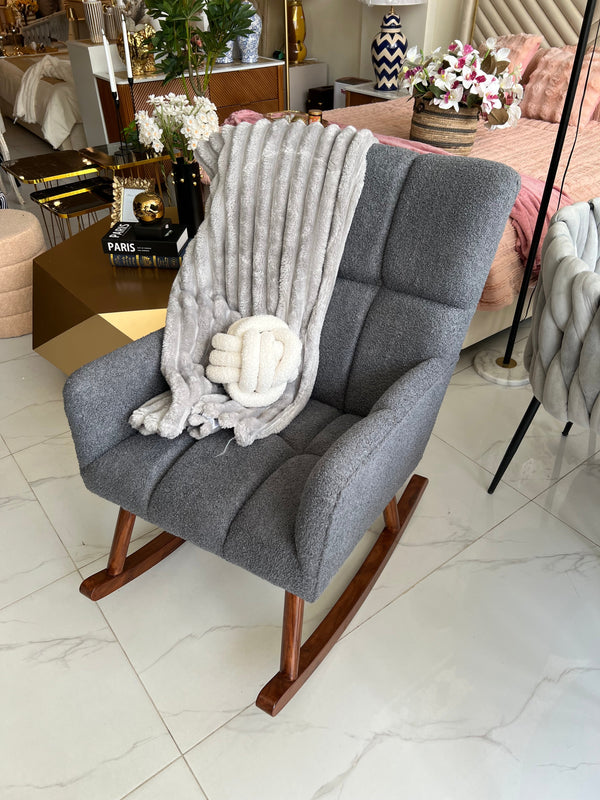 James rocking chair off Grey Boucle