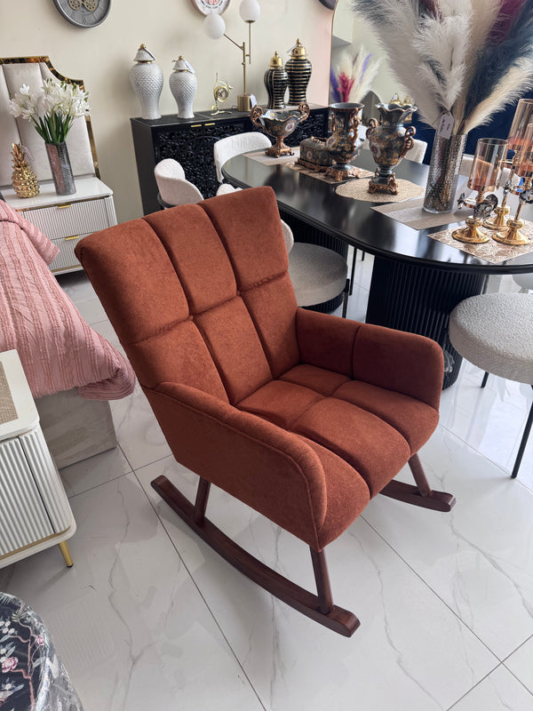 James rocking chair Rust boucle