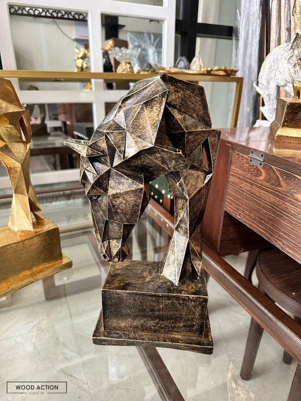 3D horse decor (Black white and Gold)