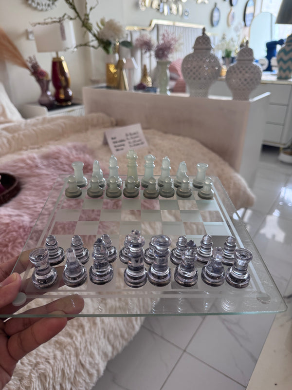 Chess and Checker With Glass Board