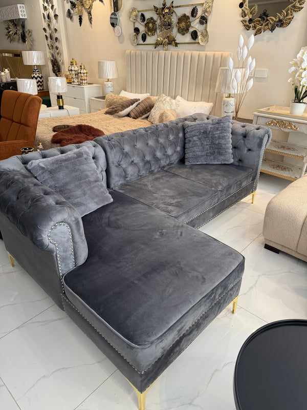L shape Chesterfield sofa
