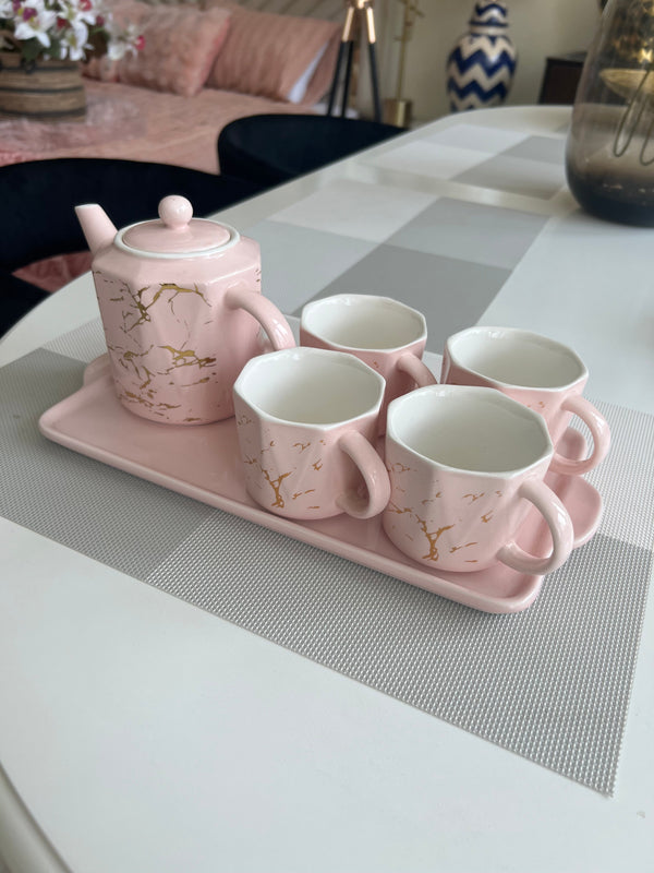 Pink tea set 4 Person 001