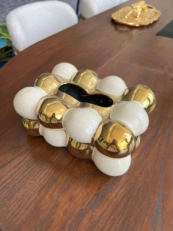 Gold & White jewel Tissue box 04