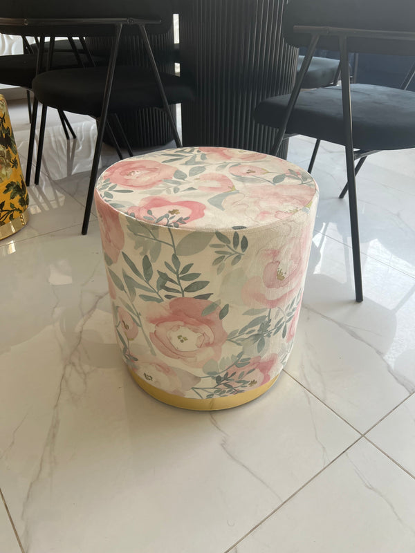 Pink Printed Premium round Stool
