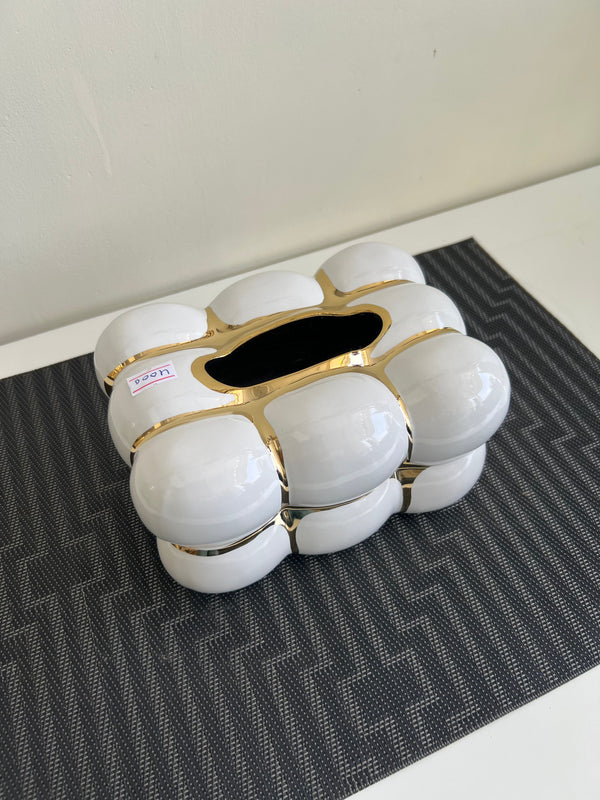 Gold & White jewel Tissue box 05