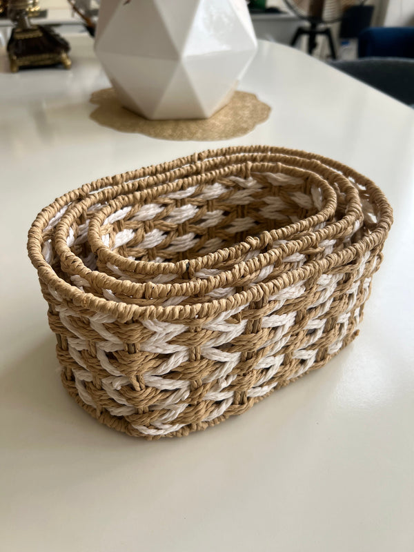 Hand Woven Rattan storage baskets