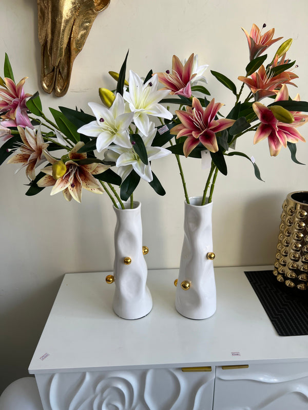 Irregular Flower Vase White