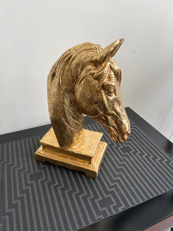 Horse Head Sculpture Gold