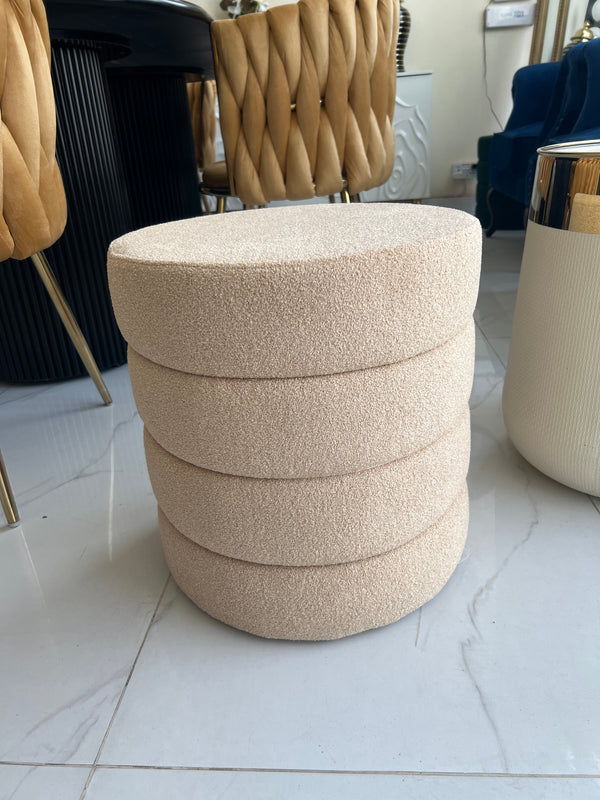 Boucle Premium round Stool Beige 0011