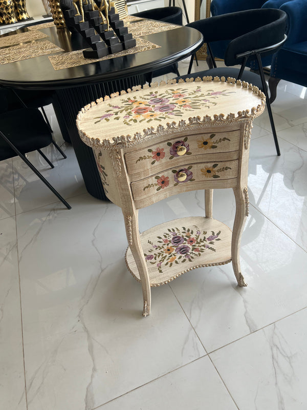 Bell Victorian Table White Hand painted 02