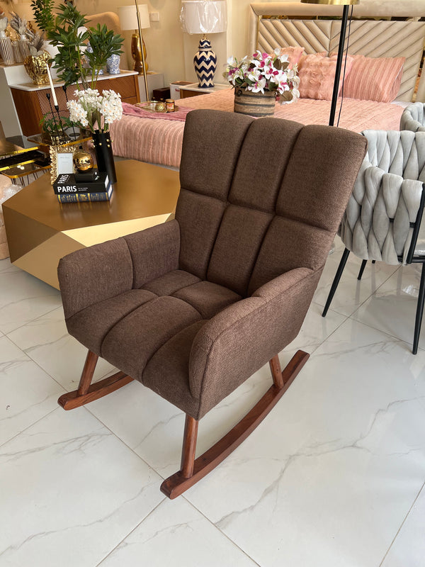 James rocking chair Brown boucle 02