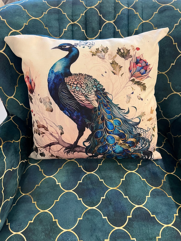 Peacock cushion 04