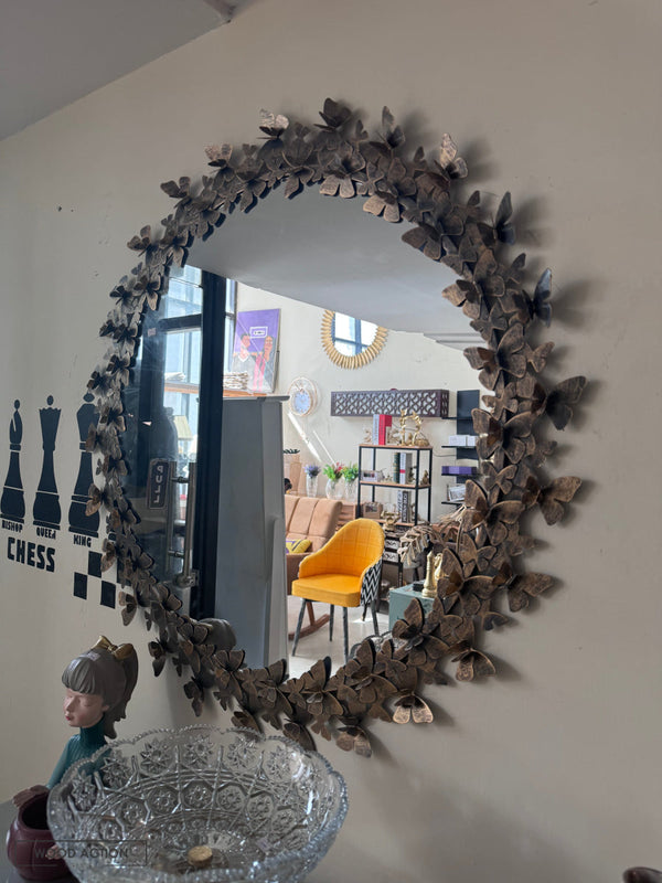 Black antique Butterfly mirror