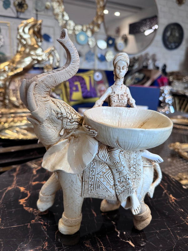 Elephant decor antique white