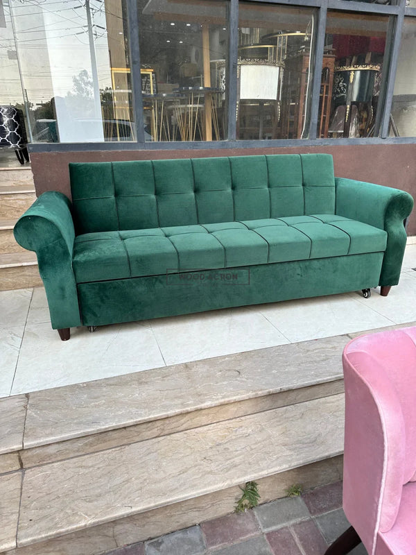Green Mia sofa cum bed