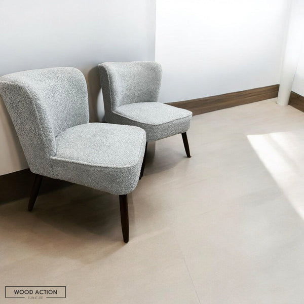 Grey Allure Chair boucle pair with table