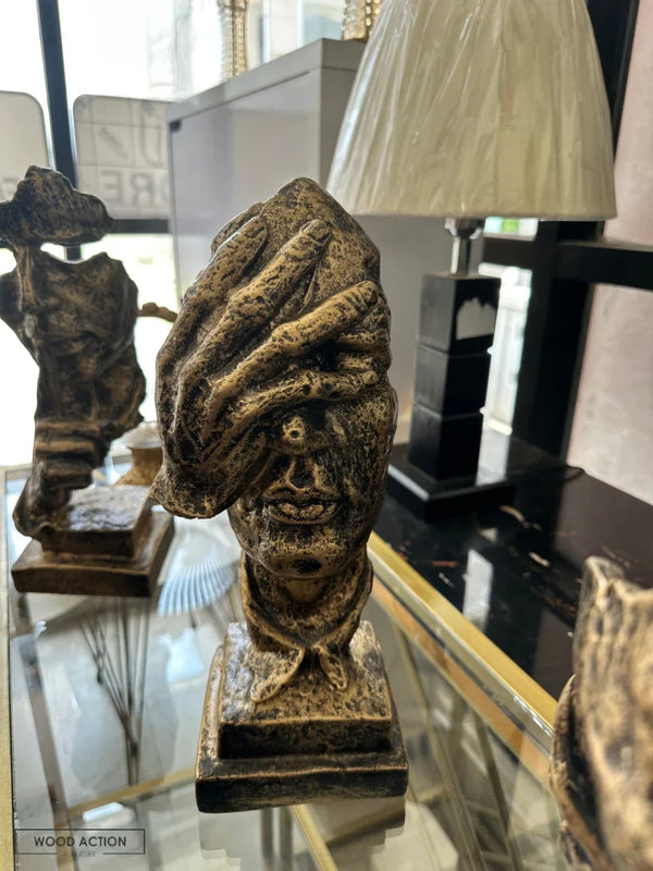 Hand face silent man decor