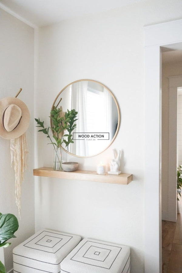 Pavel Round Mirror and shelf