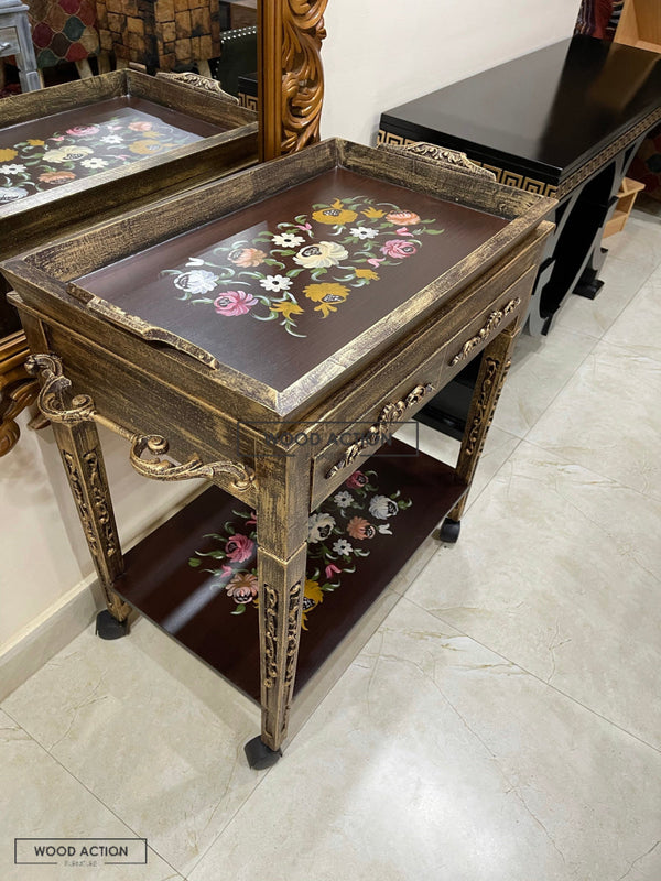 Sofia brown detachable Wooden Trolley