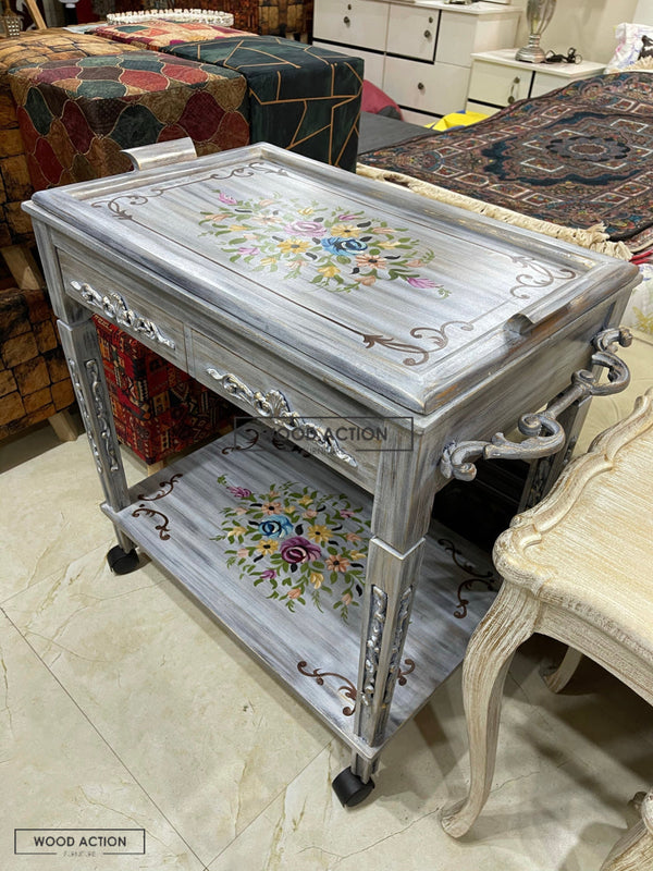 Sofia white detachable Wooden Trolley