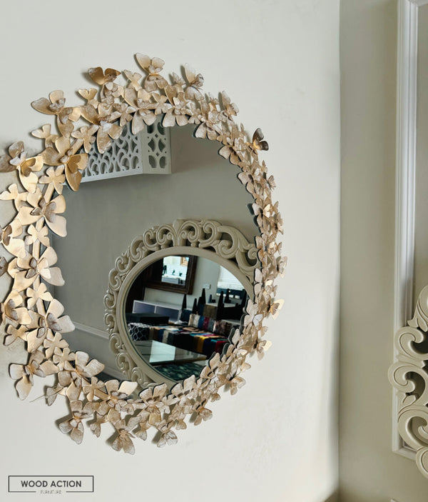 White Butterfly mirror