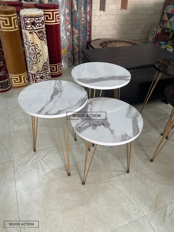 White Glory nesting table set of 3